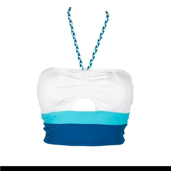 Vince Camuto Colorblock Bandeau Crop 2-piece Bikini - Picture 2 of 5